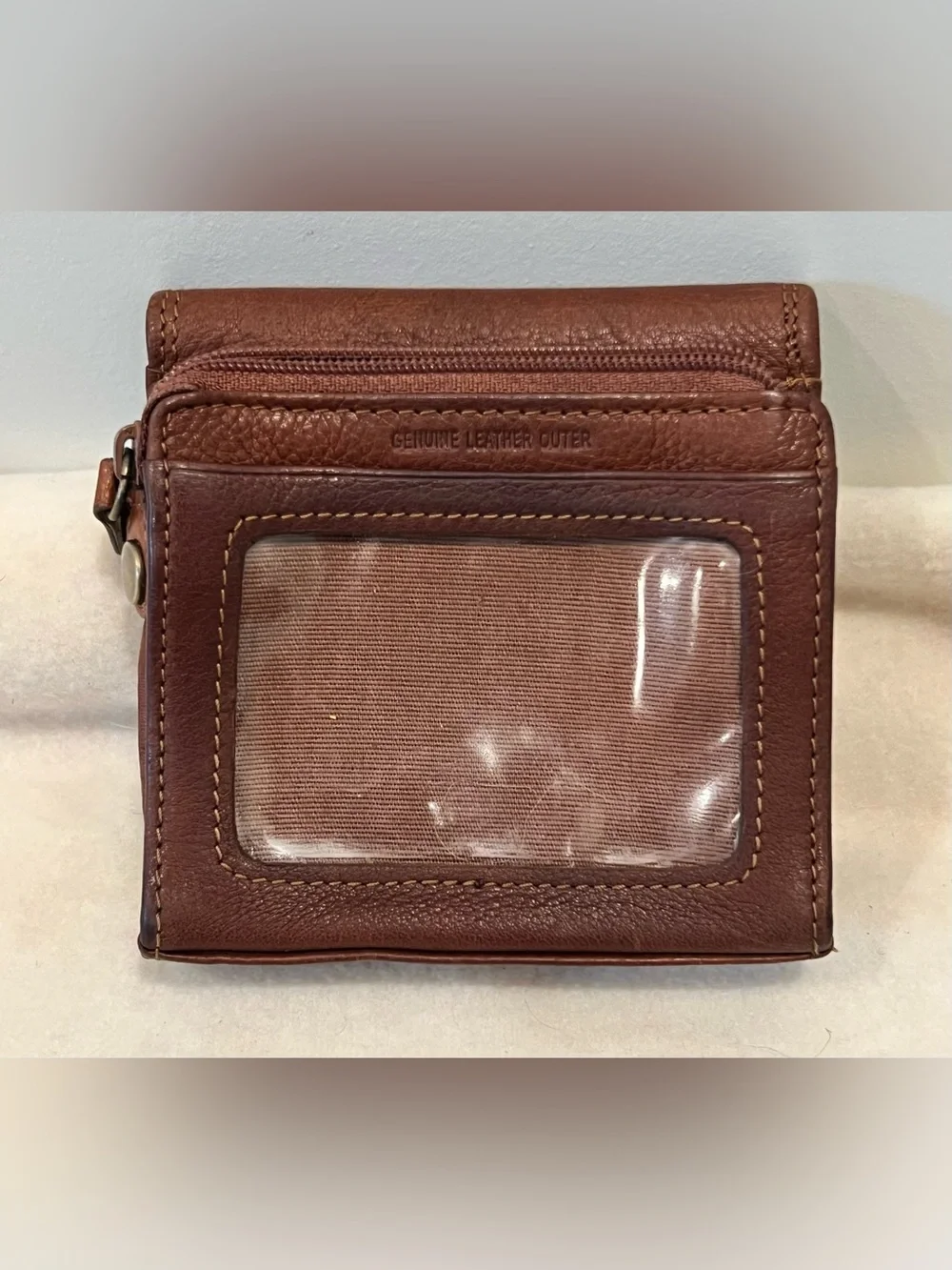 Fossil Chestnut Brown Pebbled Leather Wallet